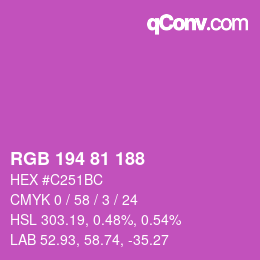 Color code: RGB 194 81 188 | qconv.com