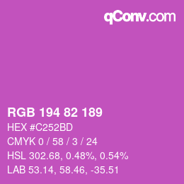 Color code: RGB 194 82 189 | qconv.com