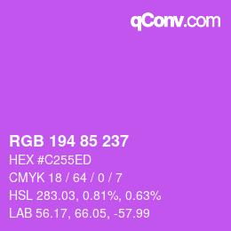 Color code: RGB 194 85 237 | qconv.com