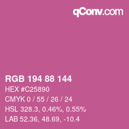 Color code: RGB 194 88 144 | qconv.com