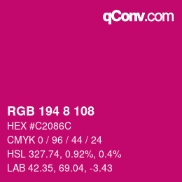 Color code: RGB 194 8 108 | qconv.com