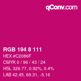 Color code: RGB 194 8 111 | qconv.com