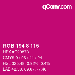 カラーコード: RGB 194 8 115 | qconv.com