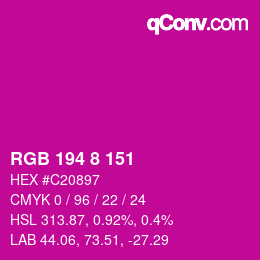 Farbcode: RGB 194 8 151 | qconv.com