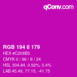 カラーコード: RGB 194 8 179 | qconv.com
