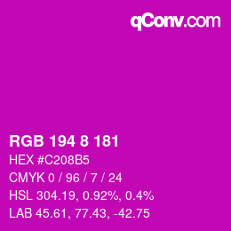 Color code: RGB 194 8 181 | qconv.com