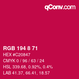 Color code: RGB 194 8 71 | qconv.com