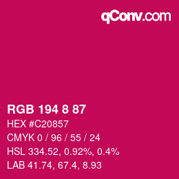 Color code: RGB 194 8 87 | qconv.com