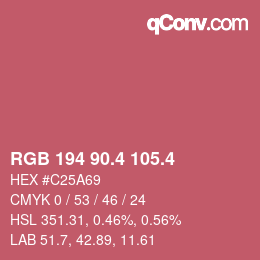 カラーコード: RGB 194 90.4 105.4 | qconv.com