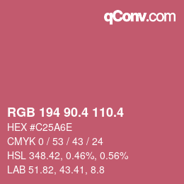 カラーコード: RGB 194 90.4 110.4 | qconv.com