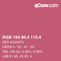 カラーコード: RGB 194 90.4 115.4 | qconv.com