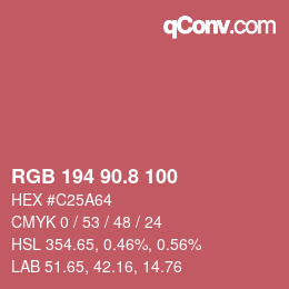 カラーコード: RGB 194 90.8 100 | qconv.com