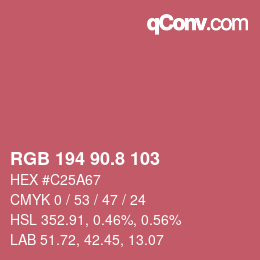 カラーコード: RGB 194 90.8 103 | qconv.com