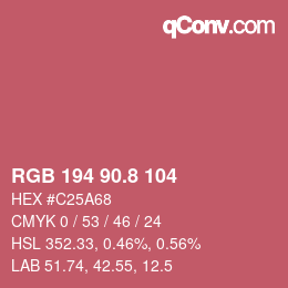 カラーコード: RGB 194 90.8 104 | qconv.com