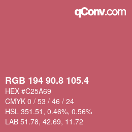 カラーコード: RGB 194 90.8 105.4 | qconv.com