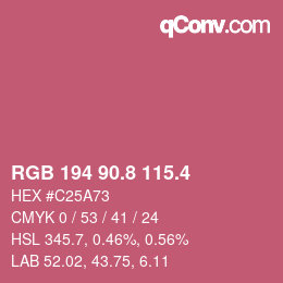 カラーコード: RGB 194 90.8 115.4 | qconv.com