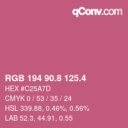 カラーコード: RGB 194 90.8 125.4 | qconv.com