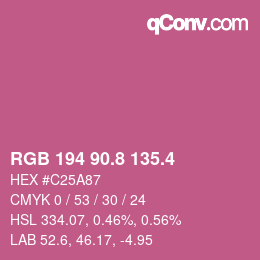 カラーコード: RGB 194 90.8 135.4 | qconv.com