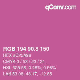 カラーコード: RGB 194 90.8 150 | qconv.com