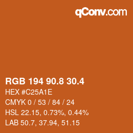 カラーコード: RGB 194 90.8 30.4 | qconv.com