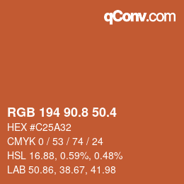 カラーコード: RGB 194 90.8 50.4 | qconv.com