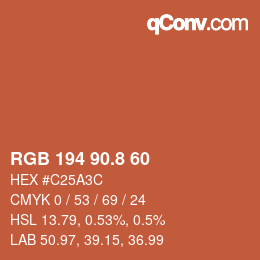 カラーコード: RGB 194 90.8 60 | qconv.com