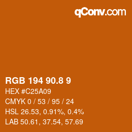 カラーコード: RGB 194 90.8 9 | qconv.com