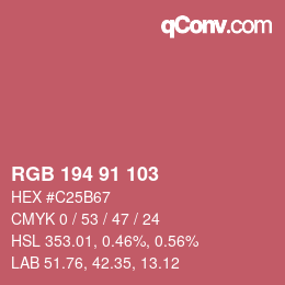 Color code: RGB 194 91 103 | qconv.com