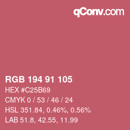 カラーコード: RGB 194 91 105 | qconv.com