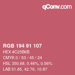 カラーコード: RGB 194 91 107 | qconv.com
