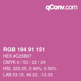 カラーコード: RGB 194 91 151 | qconv.com