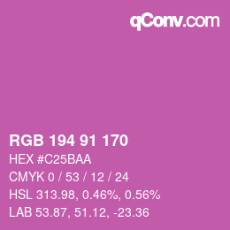 カラーコード: RGB 194 91 170 | qconv.com