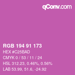 Color code: RGB 194 91 173 | qconv.com