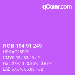 カラーコード: RGB 194 91 249 | qconv.com
