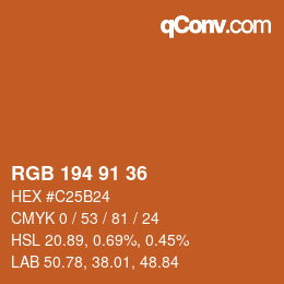 Color code: RGB 194 91 36 | qconv.com