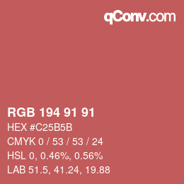 Color code: RGB 194 91 91 | qconv.com