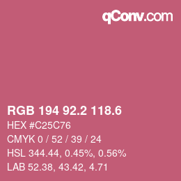 カラーコード: RGB 194 92.2 118.6 | qconv.com
