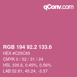 カラーコード: RGB 194 92.2 133.6 | qconv.com