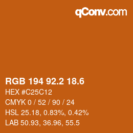 カラーコード: RGB 194 92.2 18.6 | qconv.com