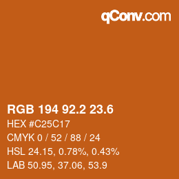 カラーコード: RGB 194 92.2 23.6 | qconv.com