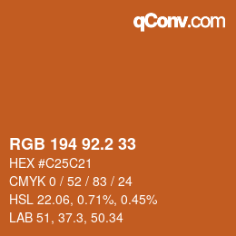 カラーコード: RGB 194 92.2 33 | qconv.com