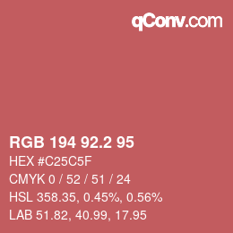 Color code: RGB 194 92.2 95 | qconv.com
