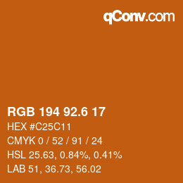 カラーコード: RGB 194 92.6 17 | qconv.com