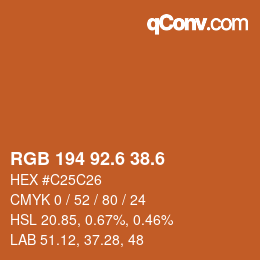 カラーコード: RGB 194 92.6 38.6 | qconv.com