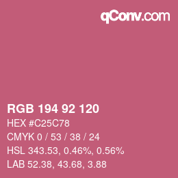 カラーコード: RGB 194 92 120 | qconv.com