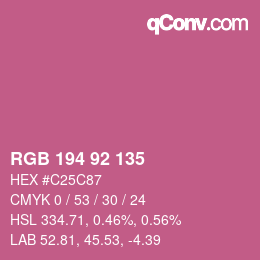 颜色代码: RGB 194 92 135 | qconv.com