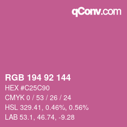 颜色代码: RGB 194 92 144 | qconv.com