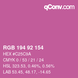 颜色代码: RGB 194 92 154 | qconv.com
