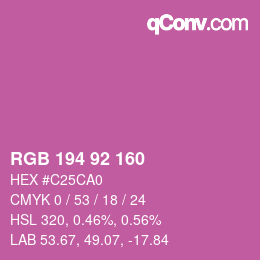 カラーコード: RGB 194 92 160 | qconv.com