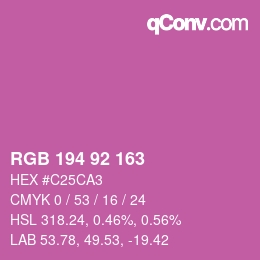 カラーコード: RGB 194 92 163 | qconv.com